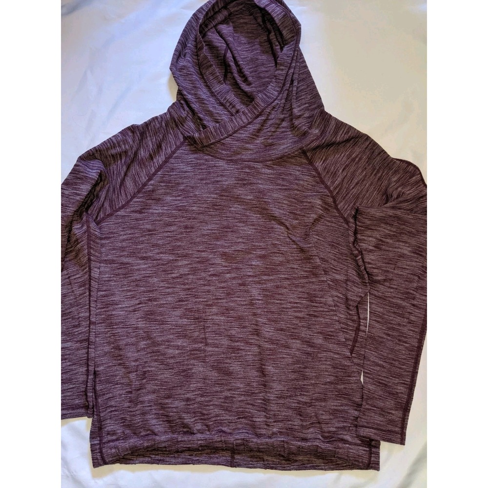 Lululemon Shirt Women's Pullover Heathered‎ Berry Size 10 Thumbholes